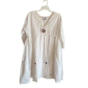 White Embroidered Women's Dress